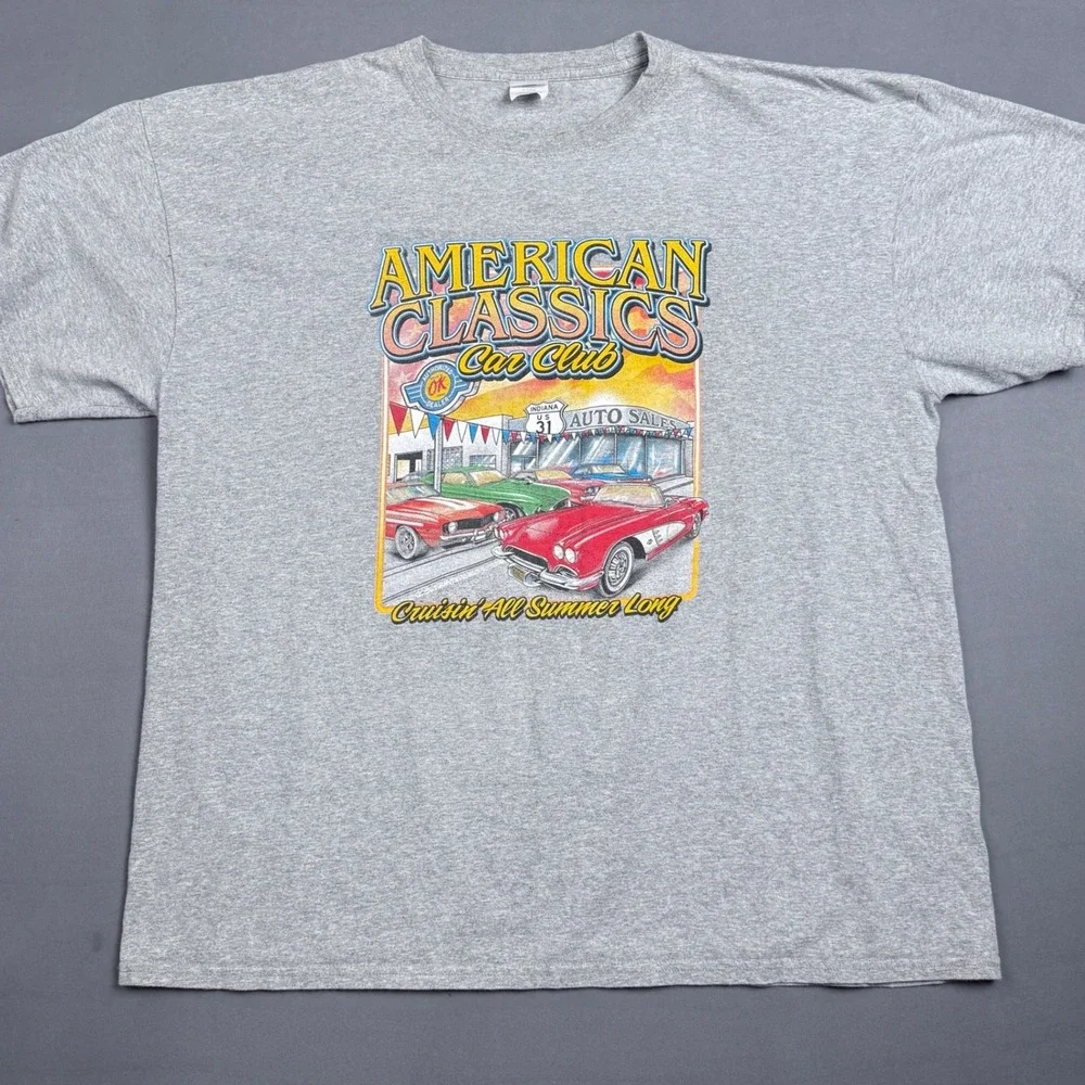 American Classics Car Club Graphic T-Shirt Mens 2XL Indiana‎ Auto Sales